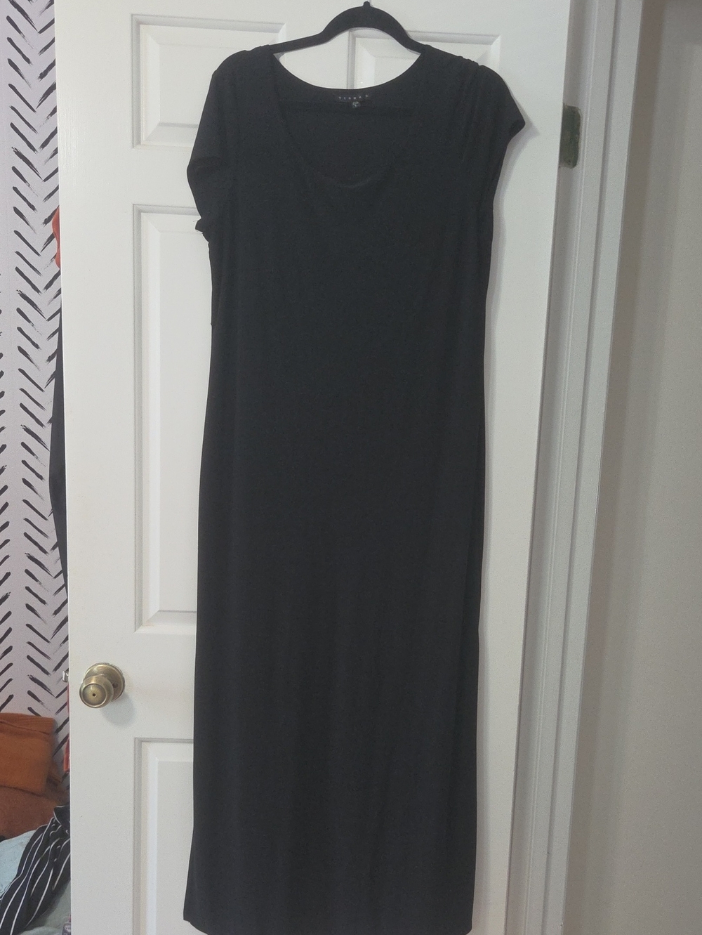 Tiana B. Black Maxi Dress with Cap Sleeves